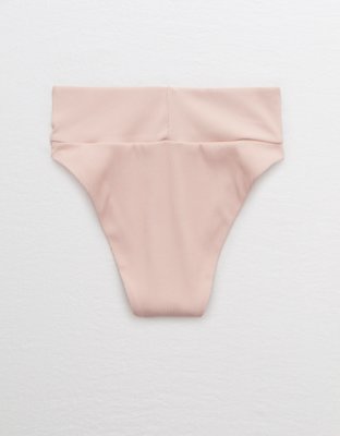 Aerie Ribbed High Cut Cheeky Bikini Bottom