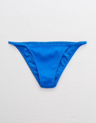 Aerie Ribbed Cheeky String Bikini Bottom, Island Water Aerie for