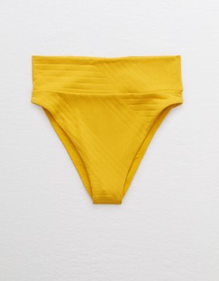 aerie ribbed high cut bikini bottom