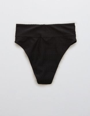 Aerie Jacquard High Cut Cheeky Bikini Bottom