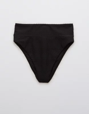Aerie Jacquard High Cut Cheeky Bikini Bottom