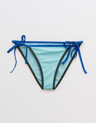 aerie smocked tie cheeky bikini bottom