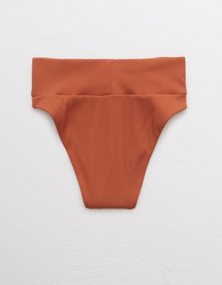 Aerie Ribbed High Cut Cheeky Bikini Bottom