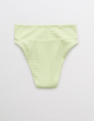 Aerie XO Ribbed High Cut Cheeky Bikini Bottom