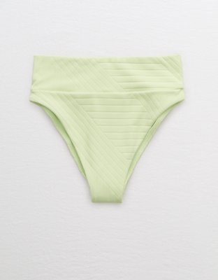 Aerie XO Ribbed High Cut Cheeky Bikini Bottom
