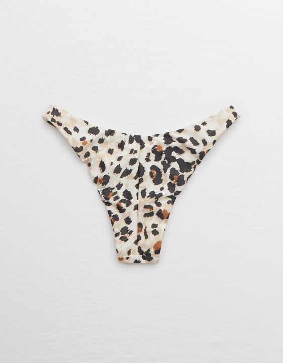 Aerie Leopard Super High Cut Cheekiest Bikini Bottom