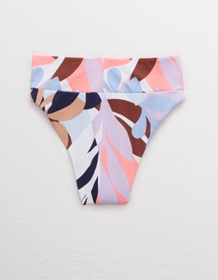 Aerie Pique High Cut Cheeky Bikini Bottom