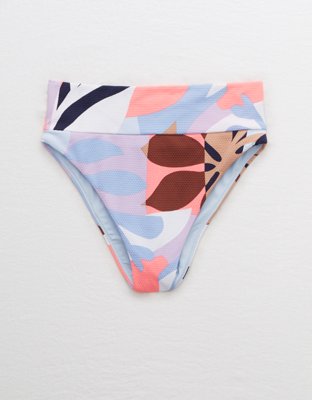 Aerie Pique High Cut Cheeky Bikini Bottom
