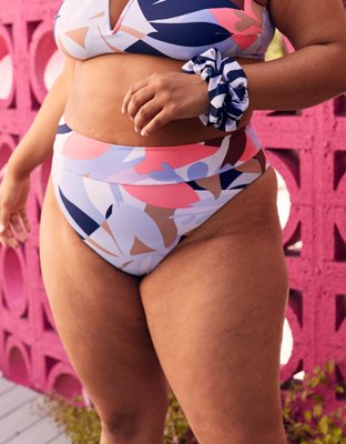 Aerie Pique High Cut Cheeky Bikini Bottom