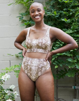 Aerie Snake High Cut Cheeky Bikini Bottom