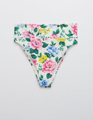 aerie smocked tie cheeky bikini bottom