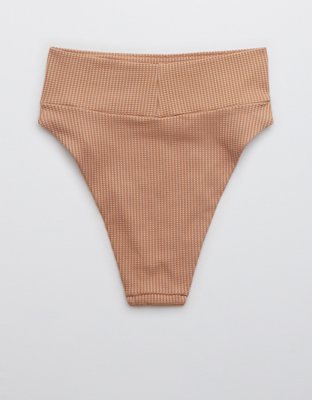 Aerie Waffle High Cut Cheeky Bikini Bottom