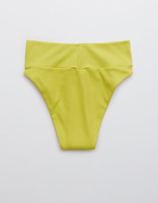 Aerie Waffle High Cut Cheeky Bikini Bottom