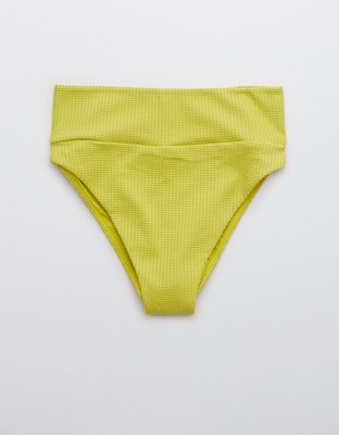 Aerie Waffle High Cut Cheeky Bikini Bottom