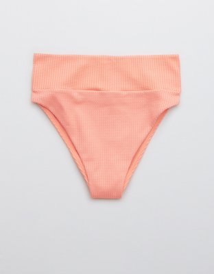 Aerie Waffle High Cut Cheeky Bikini Bottom
