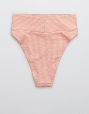 Aerie Waffle High Cut Cheeky Bikini Bottom