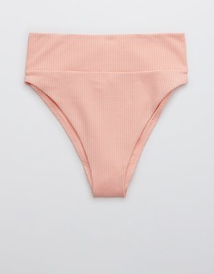 Aerie Waffle High Cut Cheeky Bikini Bottom