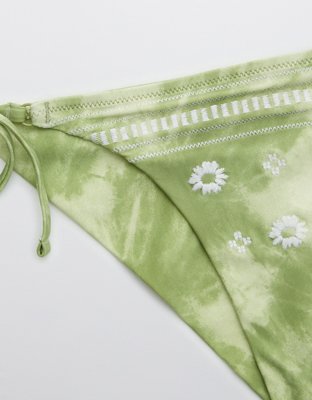 Aerie Embroidered Tie Cheekier Bikini Bottom