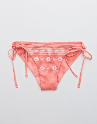 Aerie Embroidered Tie Cheekier Bikini Bottom