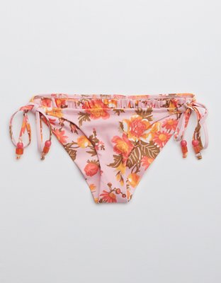 Aerie Printed Ruffle Tie Cheekier Bikini Bottom
