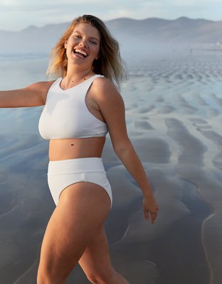 Aerie Waffle High Cut Cheeky Bikini Bottom