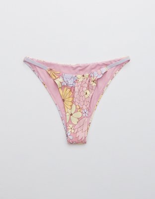 Aerie Printed Ruched Cheekiest Bikini Bottom