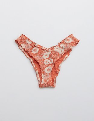 Aerie Jacquard Floral Cheekiest Bikini Bottom