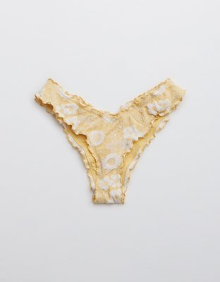 Aerie Jacquard Floral Cheekiest Bikini Bottom