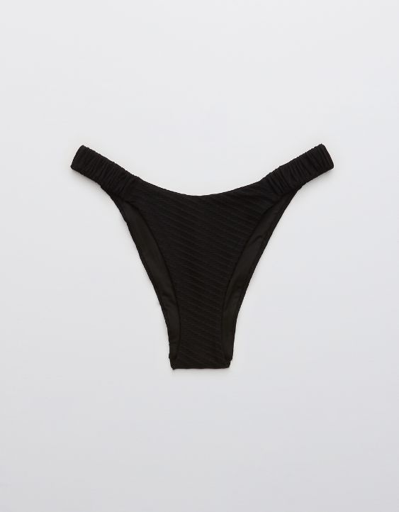 Aerie Jacquard Scrunchie Super High Cut Cheekiest Bikini Bottom
