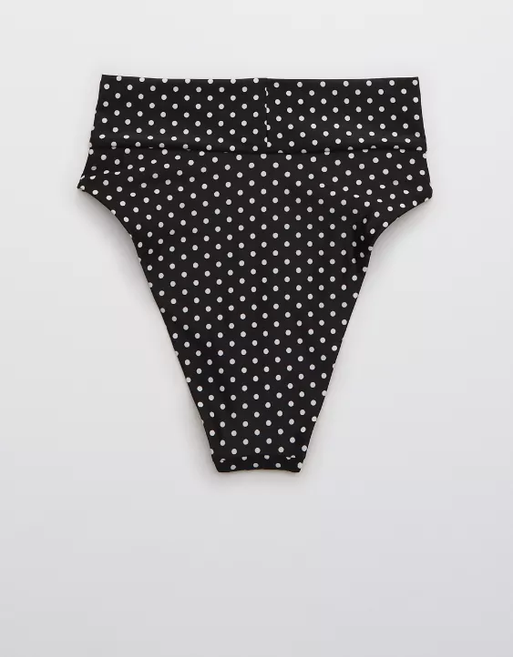 Aerie Printed Crossover High Cut Cheeky Bikini Bottom