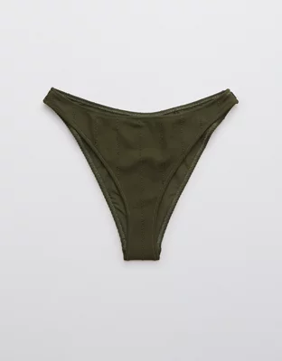 Aerie Crinkle Mid Rise Cheekiest Bikini Bottom