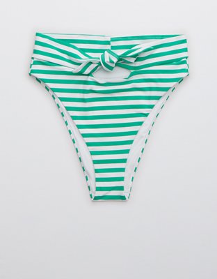 Aerie Bottom de bikini cheeky de corte alto calado con lazo