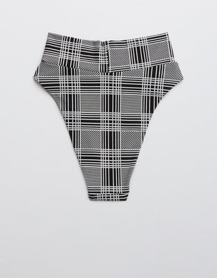 Aerie Jacquard Crossover High Cut Cheeky Bikini Bottom