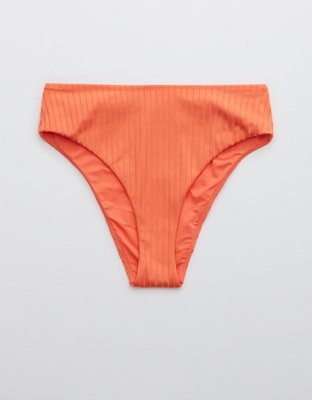 Aerie Ribbed Shine Mid Rise Cheeky Bikini Bottom