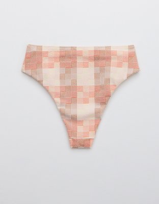 Aerie Patchwork Mid Rise Cheeky Bikini Bottom