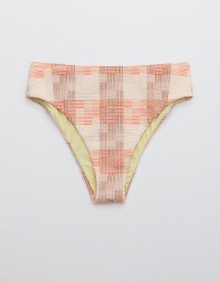 Aerie Patchwork Mid Rise Cheeky Bikini Bottom