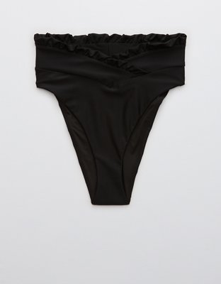 Aerie Ruffle Crossover High Cut Cheeky Bikini Bottom