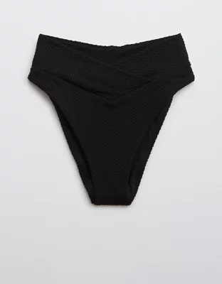 Aerie Jacquard Crossover High Cut Cheeky Bikini Bottom