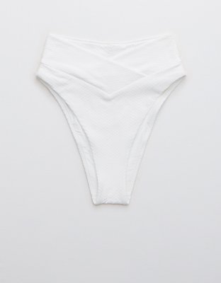 Aerie Jacquard Crossover High Cut Cheeky Bikini Bottom