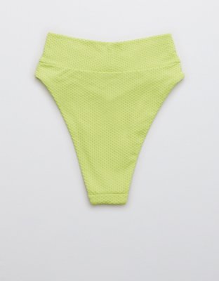 Aerie Jacquard Crossover High Cut Cheeky Bikini Bottom