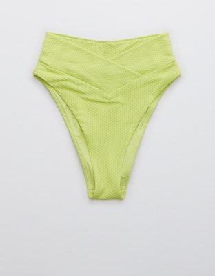 Aerie Jacquard Crossover High Cut Cheeky Bikini Bottom