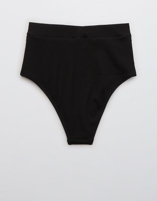 Aerie Ribbed Pocket High Waisted Cheeky Bikini Bottom