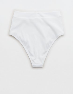 Aerie Ribbed Pocket High Waisted Cheeky Bikini Bottom