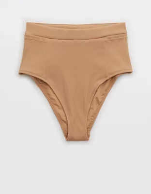 Aerie Ribbed Pocket High Waisted Cheeky Bikini Bottom