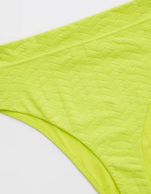 Aerie Jacquard High Cut Cheeky Bikini Bottom