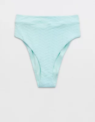 Aerie Jacquard High Cut Cheeky Bikini Bottom