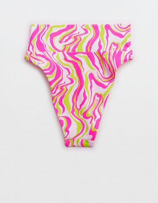 Aerie Ruched High Cut Cheeky Bikini Bottom