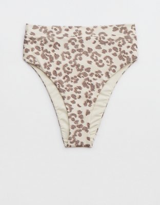 Aerie Leopard High Cut Cheeky Bikini Bottom