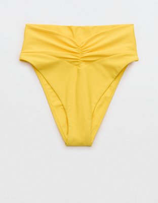 Aerie High Cut Ruched Cheeky Bikini Bottom