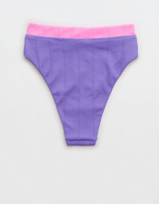 Aerie Crinkle High Cut Cheeky Bikini Bottom